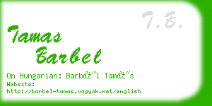 tamas barbel business card